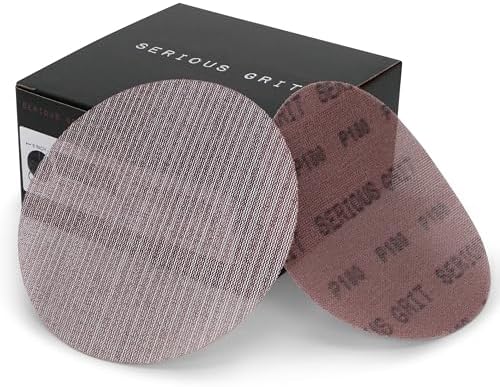 Serious Grit - 6-Inch P180 Grit Ceramic Mesh Sanding Discs - 50 Pack