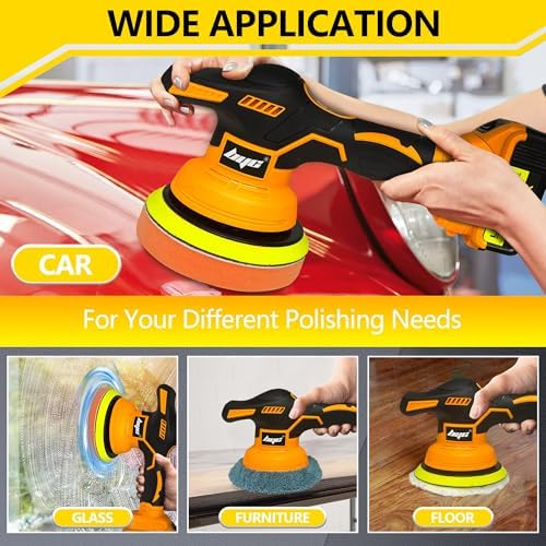 Cordless Car Buffer Polisher for Dewalt 20V Battery, 6 Inch Portable Orbital Buffer Polisher Kit, 8 Variable Speed Car Polisher for Car Detailing/Polishing/Waxing (Battery Not Include)