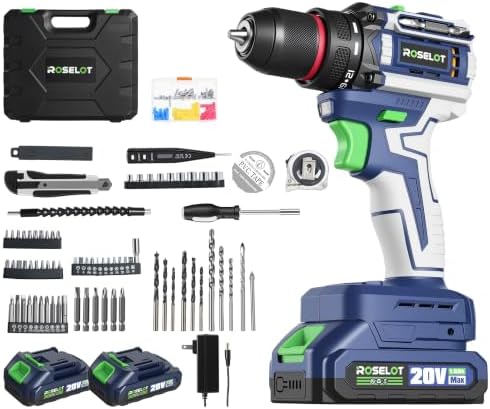 20V Brushless Cordless Drill Set, 531 In-lb Torque, 2x1.5Ah Batteries & Tool Box Included, Compact Power Drill Kit for Home Repair & DIY Projects