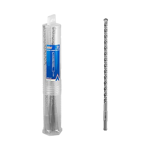 SALI SDS Plus Rotary Hammer Drill Bit 10Pcs - 7/16" x 12" Concrete Drill Bit Kit - Cross-Type Double Thread Carbide Material - Suitable for Concrete, Brick, Cement Walls, Stone