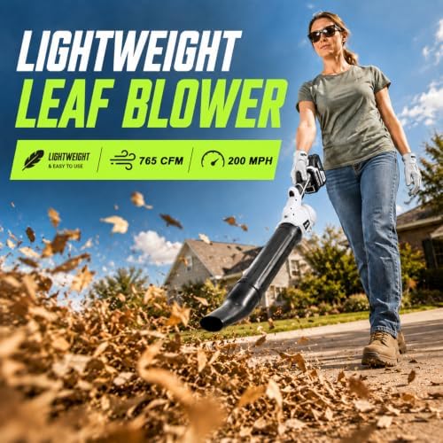 Leaf Blower Cordless, Handheld Leaf Blower with 2X4.0Ah Battery and Charger
