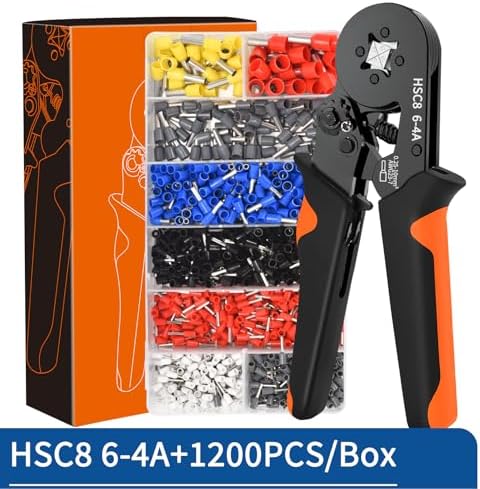 Crimping Terminal,Multiple Crimping Pliers HSC86-4/6 Combination,Electrical Equipment Connector,Wire Connection Terminal(HSC8 6-4A 1200PCS)
