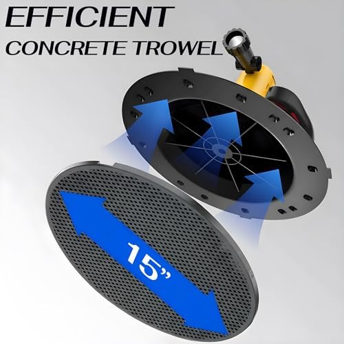 Concrete Trowel, 80-200RPM Electric Concrete Trowel with Concrete Mixer, Extension Rod, Grinding Discs for Floor Wall Plaster Mortar Putty Cement Finishing Polishing Sander Machine