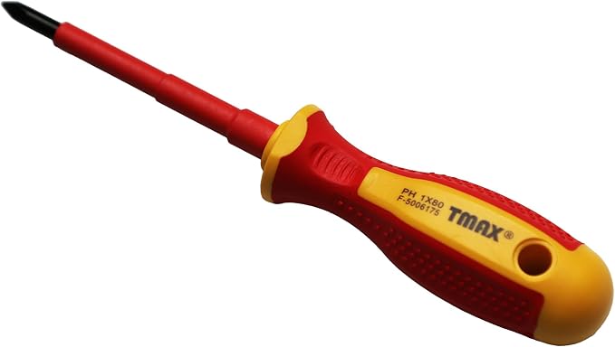 TMAX 1000V VDE Insulated Electrician Magnetic Screwdriver, PH1 Phillips #1
