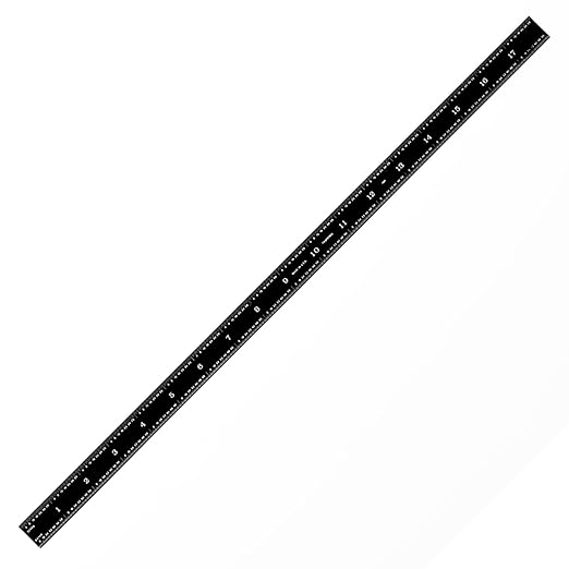 PEC Tools 18" Flexible Metal Ruler, Stainless Steel with Black Chrome Finish, High Contrast, 16R Graduation (1/32", 1/64", 1/50", 1/100"), Easy to Read Machinist Rule for Professionals, Made in USA