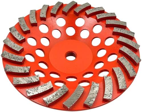 7" Diamond Grinding Wheel for Concrete, 24 Segments, 5/8"-11 Short Arbor