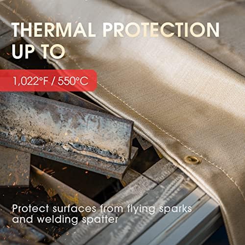 YESWELDER Fiberglass Welding Blanket 6 x 8ft Insulation Blanket 1/3" 8mm