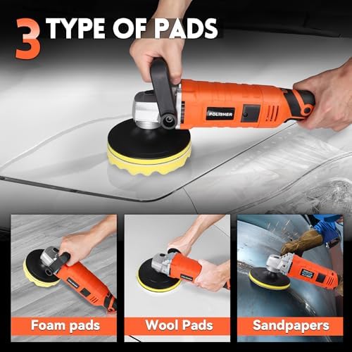 1580W Rotary Car Buffer Polisher 7 Variable Speed for Polishing Waxing