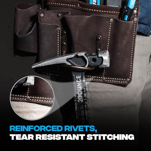 OX Drywall Tool Belt + Pouches - Leather Tool Belts For Men - Size XL