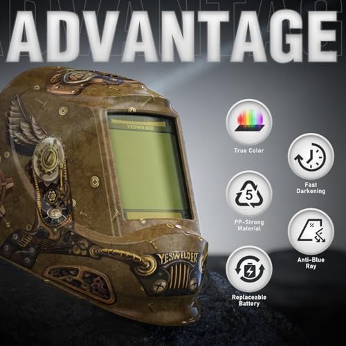 YESWELDER Auto Darkening Welding Helmet, Large View, LYG-M800H-ST