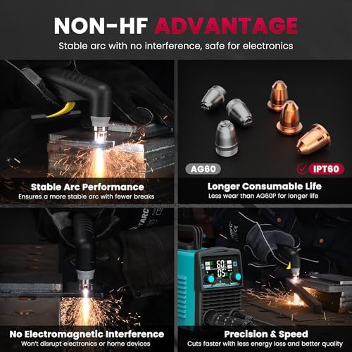 Bestarc Plasma Cutter, [Blow Back Pilot Arc][Large LED][Air Sensor] 60A