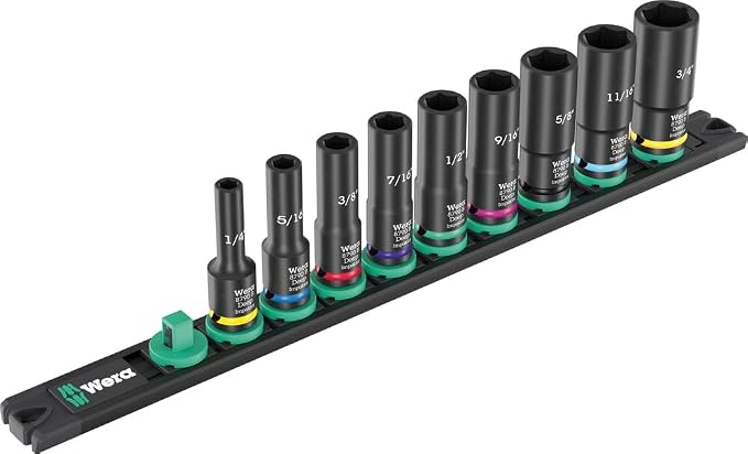 05005591001 9661 Magnetic rail B Impaktor Deep Imperial 1 socket set, 3/8" drive, 9 pieces