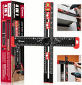 Saker 4-in-1 Drilling Positioning Ruler, Adjustable 13.78in Multifunctional T Square Ruler, Cabinet Hardware Jig, Marking Gauge Tools for Woodworking, Cabinet Drawer Door Hole Drilling Template