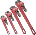 K Tool International 49000 Adjustable Pipe Wrench Set for Garages, Repair Shops and DIY, Drop Forged Steel Jaws, Cast Iron Body, Sizes include 8", 10", 14", 18", Red, 4 Piece
