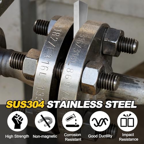 HARFINGTON 2Pcs Stainless Steel Flange Wedge, 1-3/16" x 13/16" x 7-7/8" Metal Right Angle Wedge Shim Spreading Flange Triangle Pipefitting Welding Underpinning Tool for Lathe Milling Machine