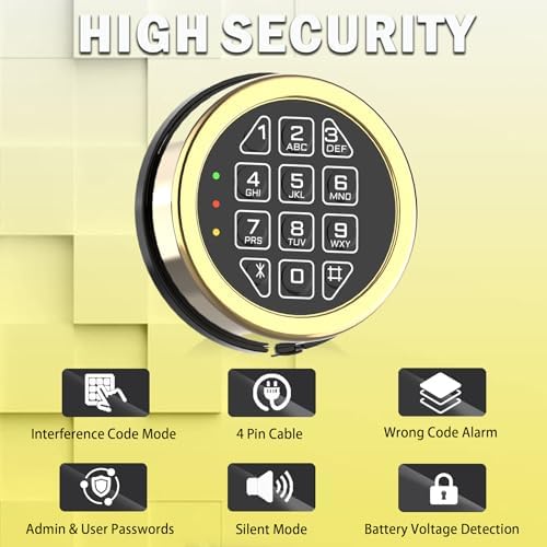 Gun Safe Replacement Lock with Left Swing Bolt Lock and 2 Emergency Keys