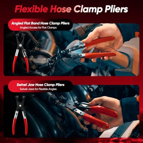 Sakerplus Hose Clamp Pliers Set, Long Reach Automotive Clamp Removal Kit