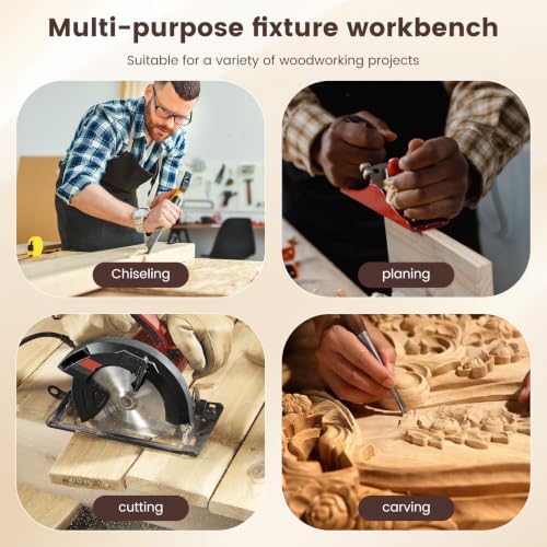 Portable Woodworking Bench Vise, Woodworking Bench Vise Kit, Equipped With 2 G-Type Clamps And Adjustable Limit Blocks, Suitable For Fixing Woodworking Tools In Home Workshops To Process Wood