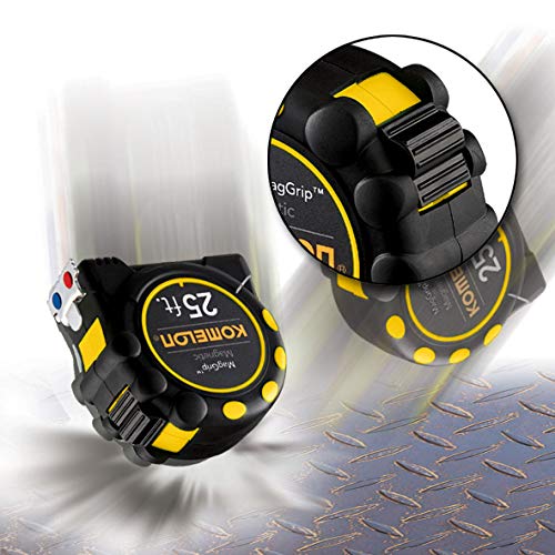 Komelon 7125 Monster Maggrip 25-Foot Measuring Tape with Magnetic End, Yellow, 25ft- Blade
