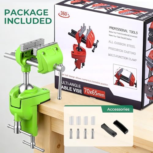 Bench Vise, 360° Swiveling Articulating Vise with Post Universal