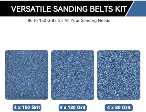 1x42 Inch Sanding Belts 12 Pcs 3 Grits Sizes (4 Each of 80/120/150 Grits) Heavy Duty Belt Sander Zirconia Belt Sander Paper for Wood, Metal, Stainless Steel, Cars, and Furniture