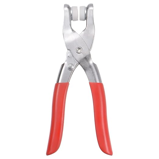 uxcell Metal Snaps Buttons Plier, Universal Handheld Metal Press Snaps Fastener Tool Pearl Snap Button Kit for DIY Small Fabric Sewing, Red