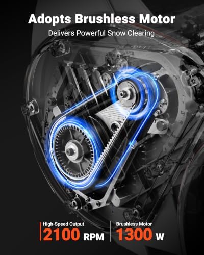 VOLTASK 48V 13.5 Inch Brushless Cordless Snow Shovel, Electric Snow Blower Battery Powered with Adjustable Plate, 2 * 24V 4.0Ah Battery & Quick Charger, Lightweight for Driveways, Sidewalks, Decks