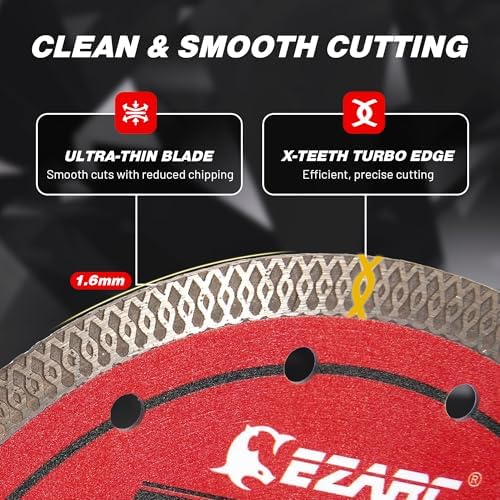 EZARC 7 Inch Super Thin Diamond Tile Blade, 7/8"-5/8" Arbor, 1-Pack