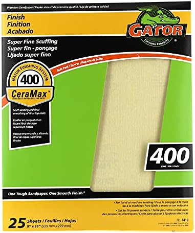 Gator CeraMax 9" x 11" Ceramic Sanding Sheets, 400 Grit, 25 Pack