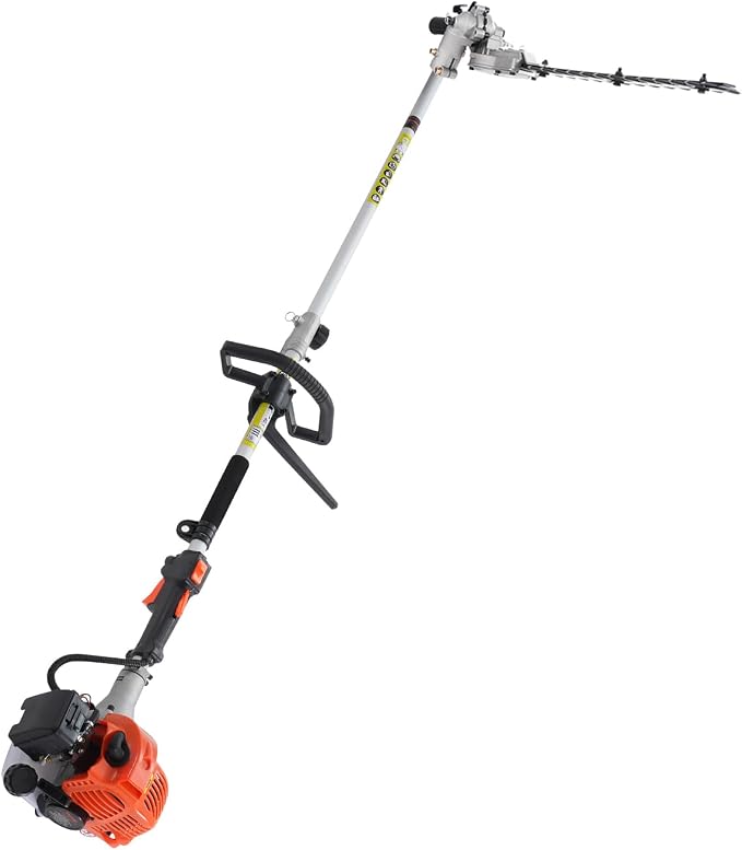 VEVOR Gas Hedge Trimmer 2 Cycle with Extension Pole, 15.7-inch 26cc Gas Powered Pole Hedge Trimmer with Dual Sided Dual Action Blade, Great for Trimming Shrubs, Bushes, w/EPA, CE and EMC Certification