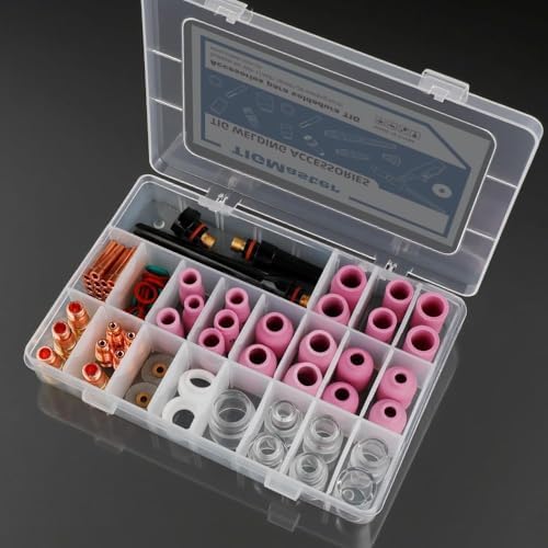 YOBEL 80PCS TIG Welding Accessories, TIG Cup Kit with Glass Cup for WP-17/18/26