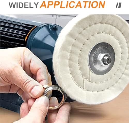 SCOTTCHEN Buffing Polishing Wheel 8" x 5/8" Arbor x 70Ply White Fine Cotton for Bench Grinder - 1 PCS