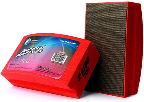 Z-lion Electroplated Diamond Polishing Hand Pads Grit 200 Arc Shape Back for Glass Stone Granite Marble Concrete