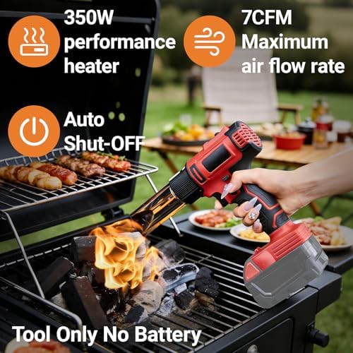Cordless Heat Gun Compatible with Milwaukee 18V Battery, Portable Hot Air Gun Fast Heating Dual Temp with 4 Nozzles, 380W 1022°F (550°C) Soldering Heat Gun for Shrink Tubing, Resin(No Battery)