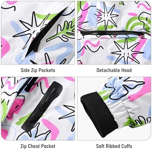 MoFiz Girl's Ski Jacket Fleece Snow Winter Coat Kids Warm Snowboard Jacket