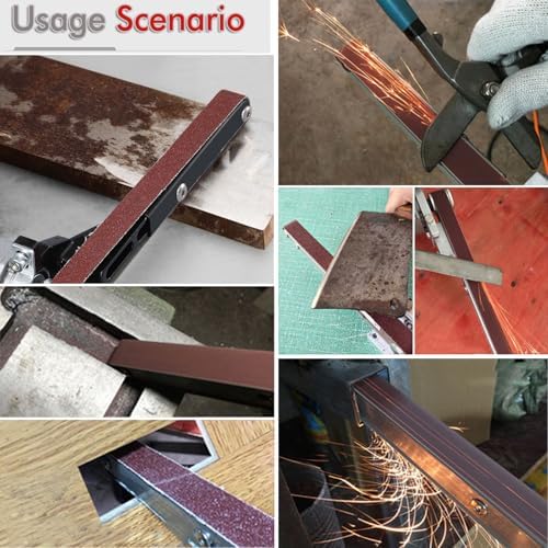 Belt Sander - 1080W 6-Speed Variable Speed Band File Belt Sander - Aluminum alloy sand belt bracket with 30pcs 3/4 x 20.5" Aluminum Oxide Sanding Belts.