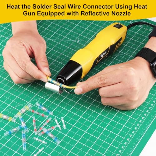 600Pcs Heat Shrink Solder Seal Wire Connectors with Heat Gun & 300Pcs Heat Shrink Tubing
