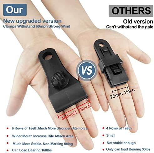 30Pcs Large Heavy Duty Lock Grip Tarp Clips with 100Pcs Zip Cable Ties