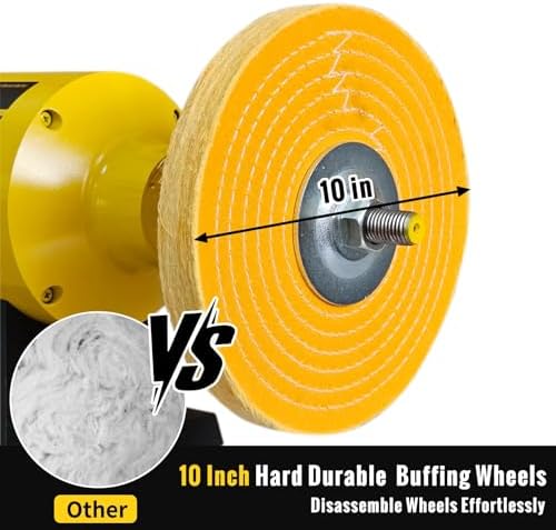 Woodskil 10" 3/4HP Dual Speed Benchtop Buffer Polisher,1750/3450RPM