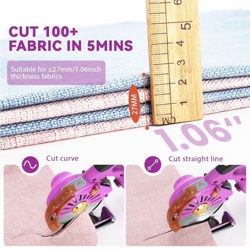 BAOSHISHAN Cordless & Rechargeable Electric Fabric Rotary, Adjustable Speed