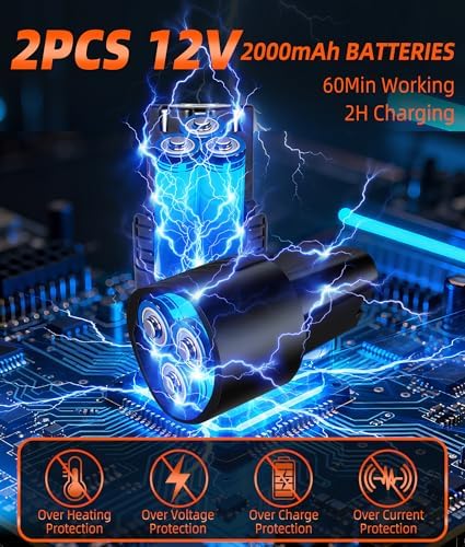 2026 Buffer Polisher, 8-Speed 1200W Power with 2 Batteries & LED Display
