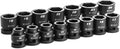 Capri Tools 1/2 in. Drive Stubby Impact Socket Set, Metric, 10 to 24 mm, 15-Piece