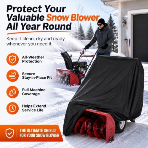 Snow Blower Cover for Ariens Professional 28 2015–2026, Full-Profile Snow Thrower Cover with Water-Resistant Oxford Fabric, 3-Point Hold and Included Storage Bag