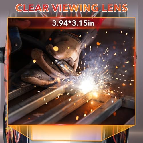 Large Viewing Welding Helmet Auto Darkening Welding Hood with Light