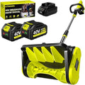 Litekon 40V Brushless Cordless Snow Shovel, 13-Inch Electric Snow Blower with 2X 4.0Ah Batteries Snow Removal with 30FT Throw Distance for Patio, Deck, Driveway,Green