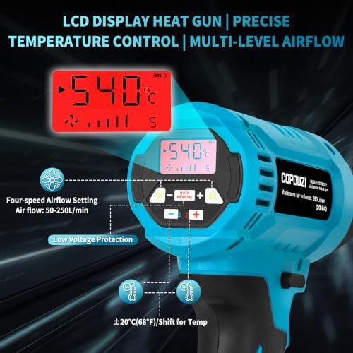 Cordless Heat Gun,140℉-1004℉,Hot Air Gun for for Shrink Tubing Vinyl Wrap