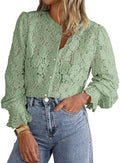 PRETTYGARDEN Women's Fall Trendy Long Sleeve Lace Tops
