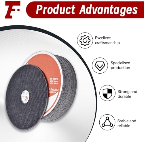 Cut Off Wheels 100 Pack 4-1/2 x 1/25 x 7/8 Inch Metal and Stainless Steel Cutting Discs for Angle Grinders