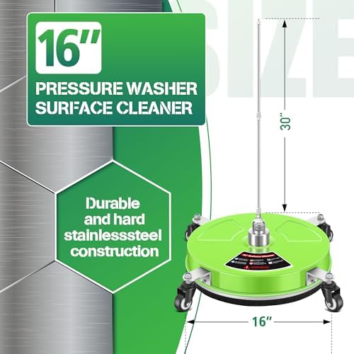 LidoDola 16'' Pressure Washer Surface Cleaner Green, Power Washer Accessory
