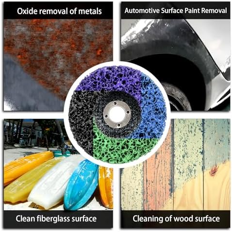 12 Pack 4 Kinds Paint Strip Discs 4" x5/8" Angle Grinder Stripper Wheels for Removing Paint Rust and Oxides of Metal and Wood Surfaces